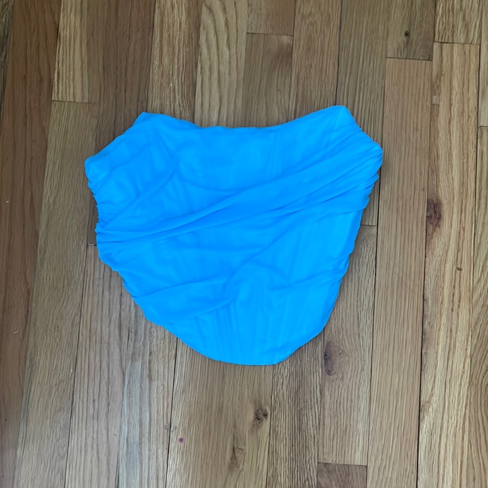 Light blue mesh coset crop top